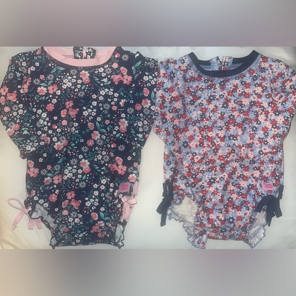 Rufflebutts Swimsuits - Baby girl size 6-12 months one piece Like new!! Lot of 2